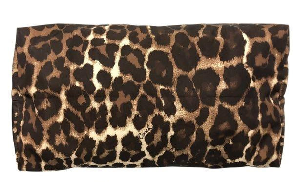 Coach Leopard Print Nylon Packable Weekender Tote & Pouch with Certificate of Authenticity