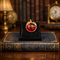 Signed Sarah Coventry Red Jelly Belly Apple Brooch Gold Tone | Vintage Fruit Pin