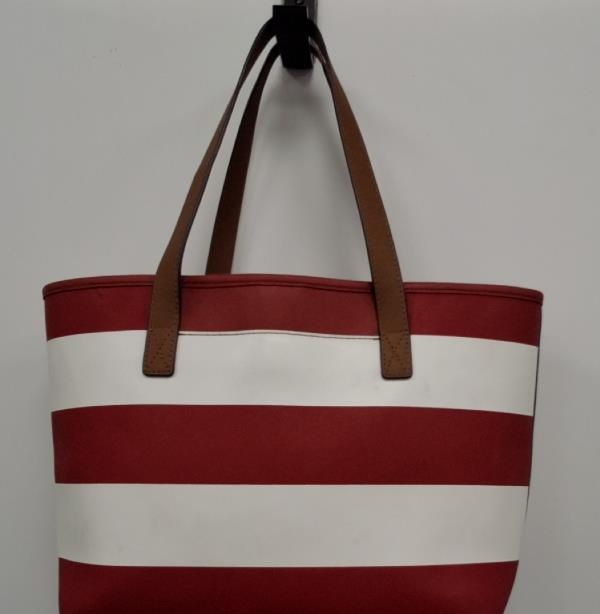 Michael Kors Jet Set Travel Red & White Striped Small Tote