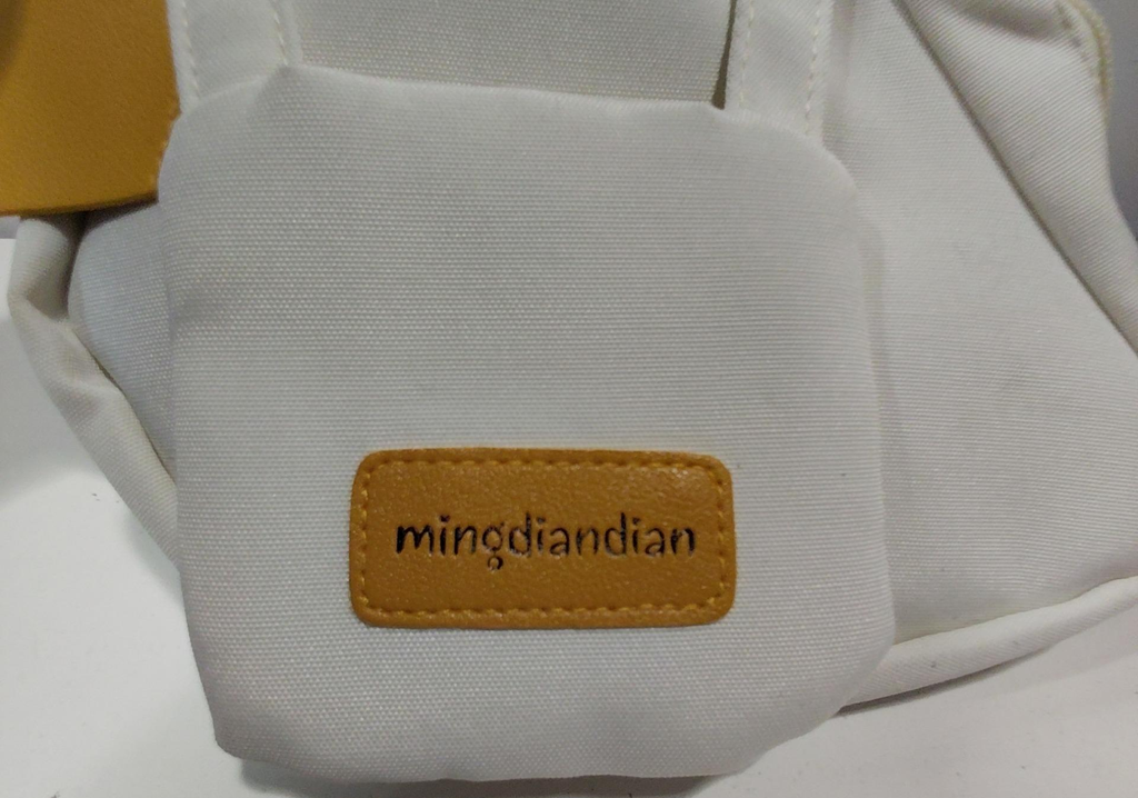 Mingdiandian Off-White Duck Crossbody Bag with Orange Accents, Small