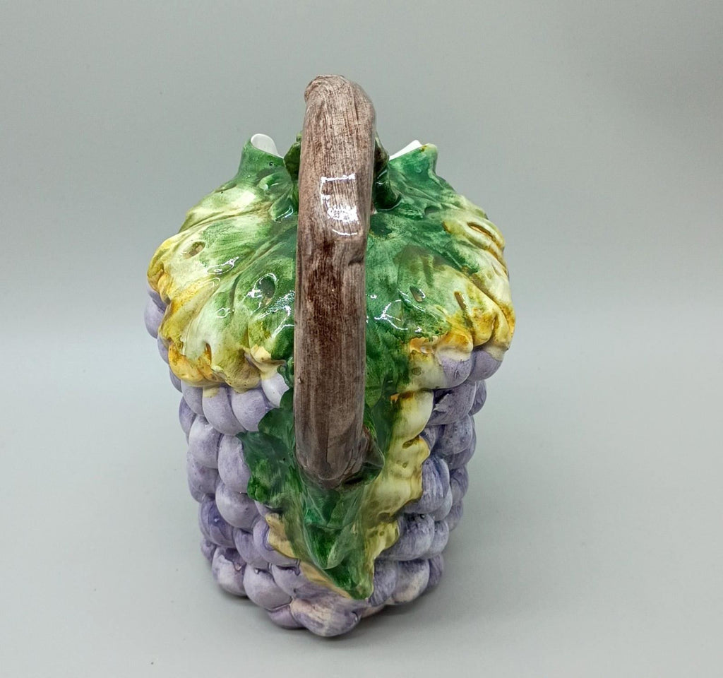 Bassano Italy Ceramic Grape Cluster Pitcher, Purple