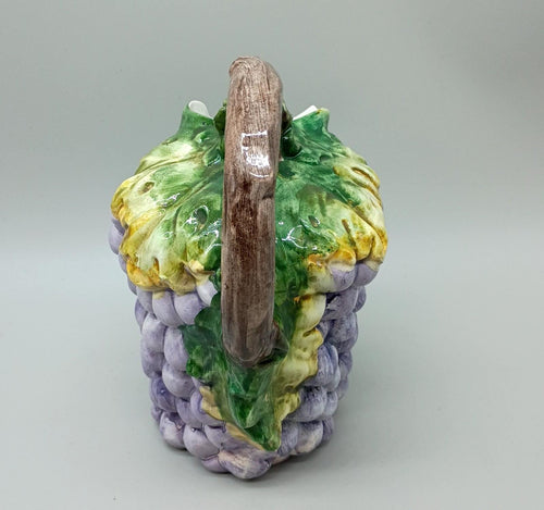 Bassano Italy Ceramic Grape Cluster Pitcher, Purple