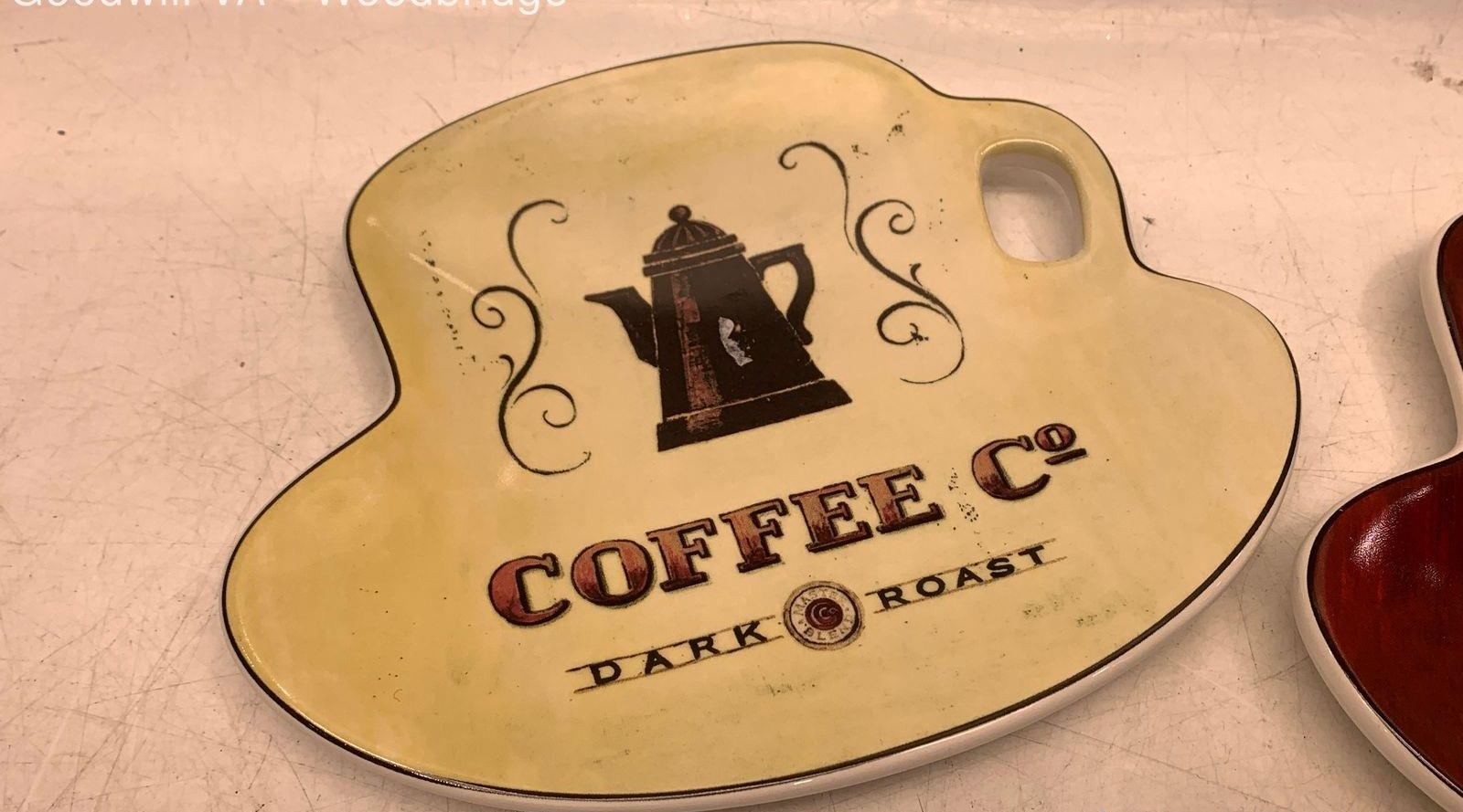 Set of 4 Sakura Coffee Break Earthenware Cup-Shaped Snack Trays
