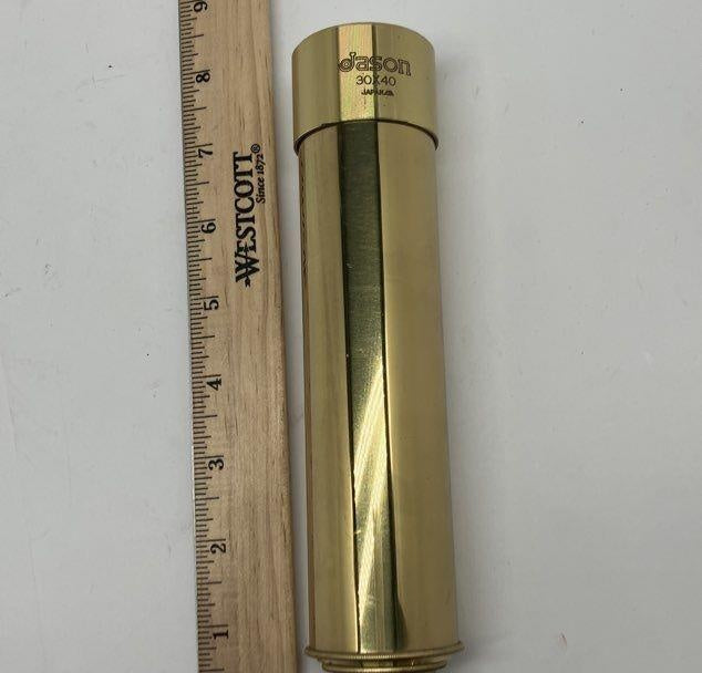 Vintage Jason Brass Spyglass Telescope with Original Wood Box – Gentleman’s Library Decor