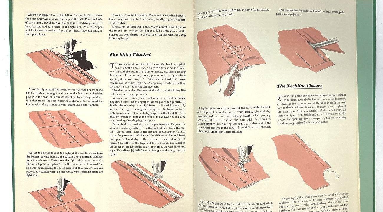 Vintage 1954 Singer Sewing Skills Hardcover Reference Book