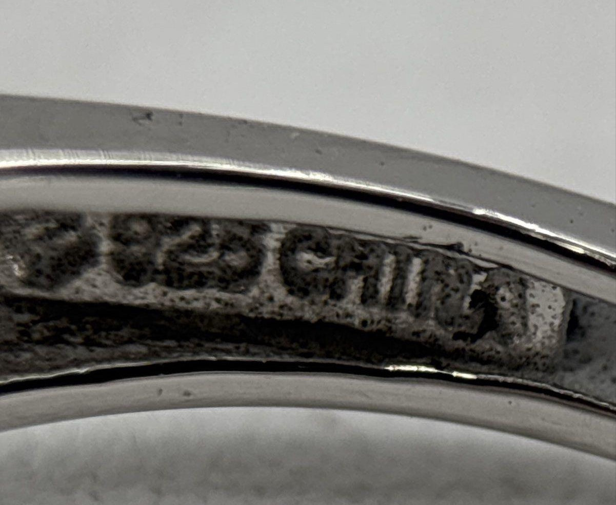 800 Platinum Plated Ring Size 5 with Cubic Zirconia