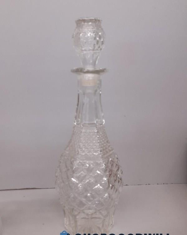 Anchor Hocking Wexford Style Glass Decanter Bottle Complete Service Set