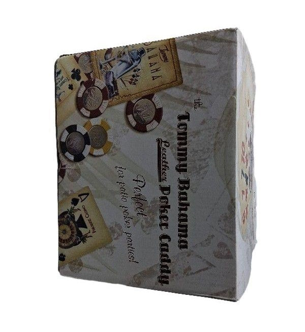 Brown Tommy Bahama Leather Poker Caddy