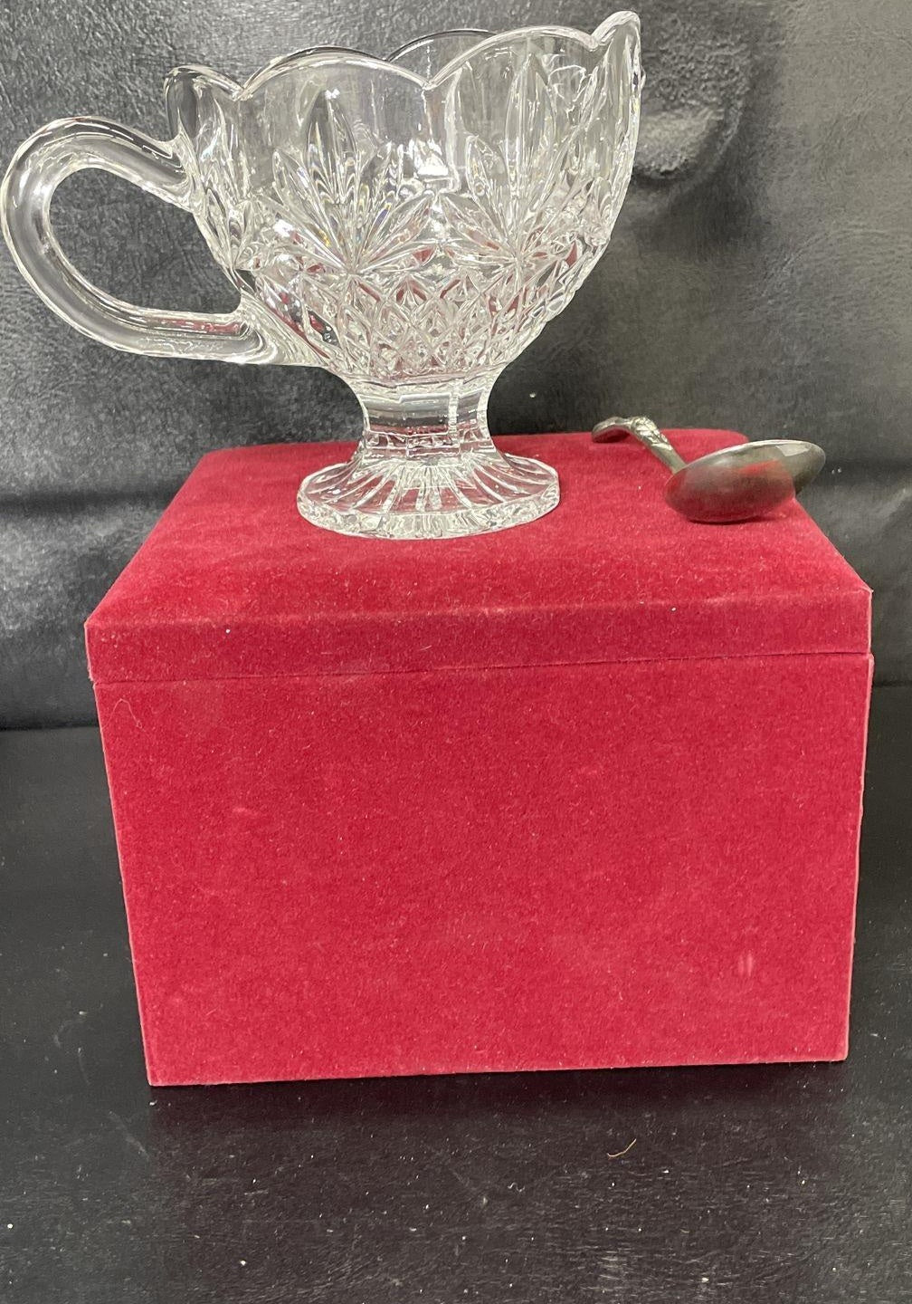 Godinger Crystal Legends Footed Compote with Silver Plated Ladle