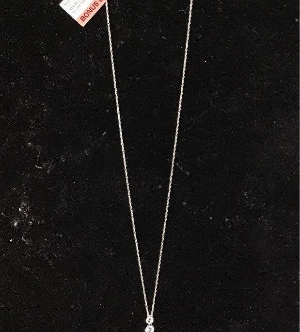 White Sapphire 925 Silver Necklace, 2.04g