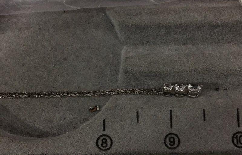 White Sapphire 925 Silver Necklace, 2.04g
