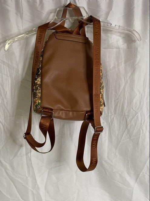 Steve Madden NYC Floral Tapestry Backpack with Brown Faux Leather Trim | Boho Festival Travel Bag