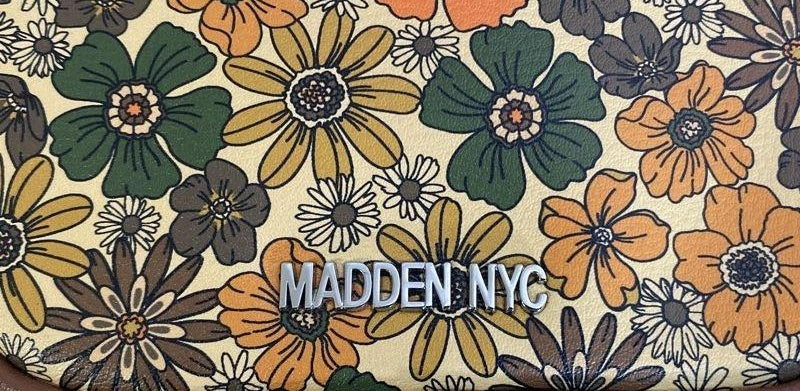 Steve Madden NYC Floral Tapestry Backpack with Brown Faux Leather Trim | Boho Festival Travel Bag