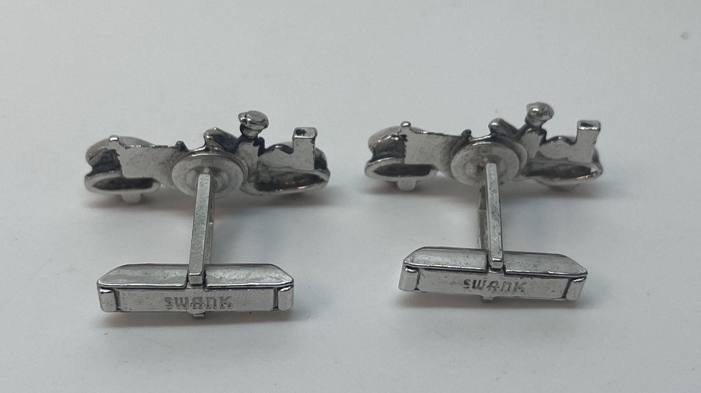 Swank Ford Model T Car Cufflinks, Silver Tone Vintage Automobile Men’s Jewelry