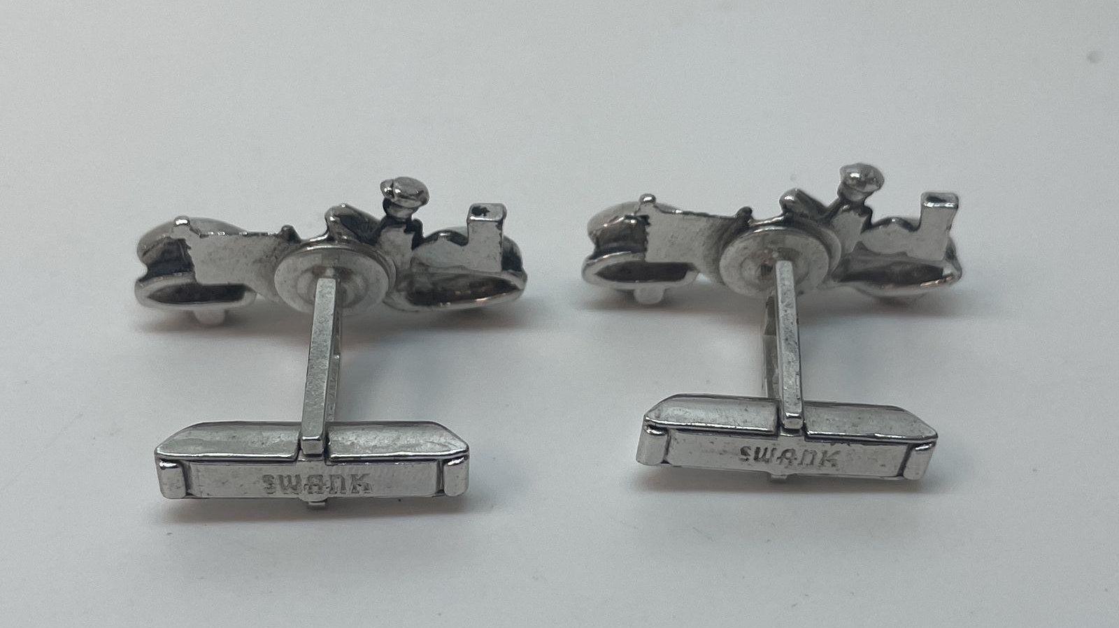 Swank Ford Model T Car Cufflinks, Silver Tone Vintage Automobile Men’s Jewelry
