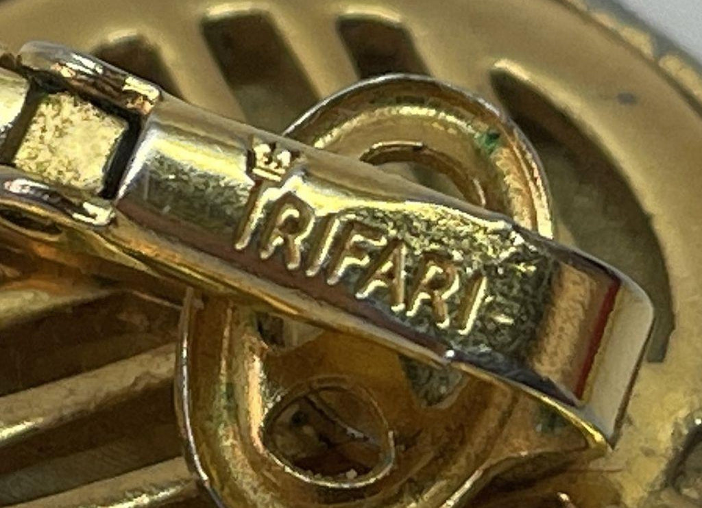 Vintage Trifari Round Clip-On Earrings 15.5g