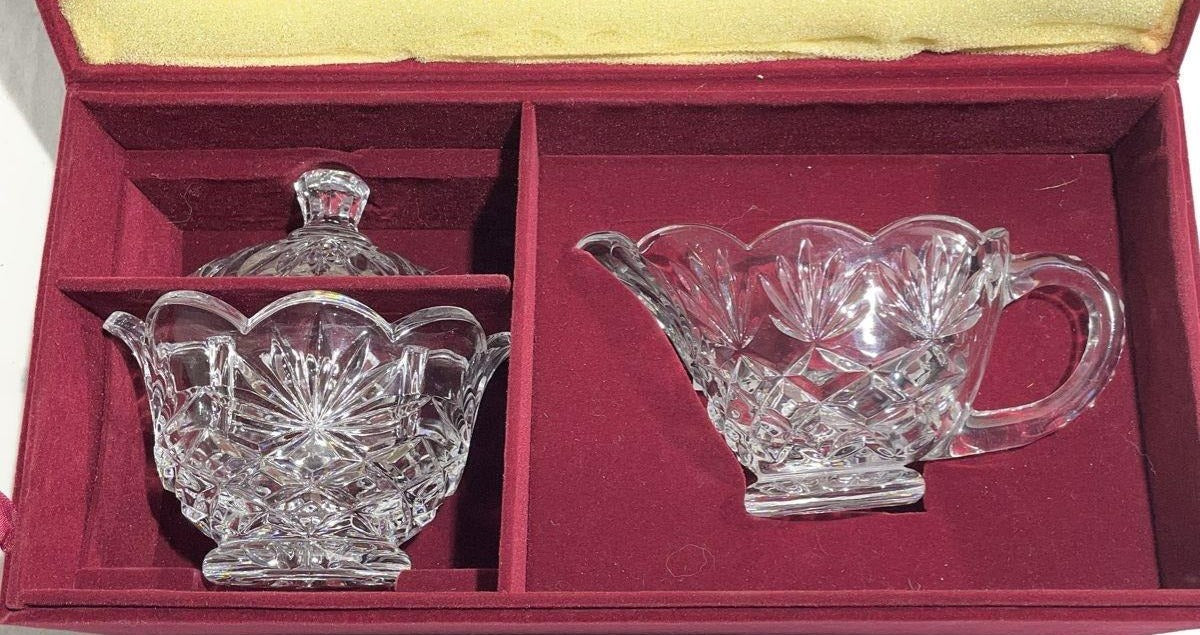 Vintage Godinger Sugar Pot, Creamer with Tray Set