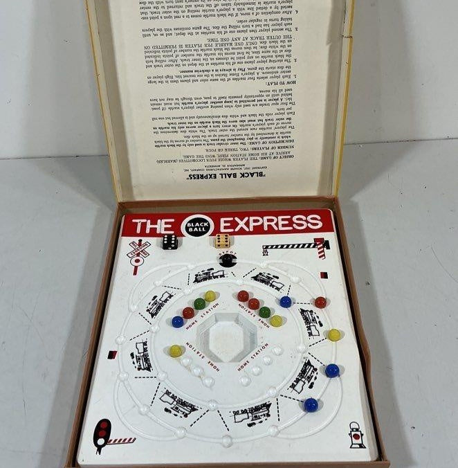 Vintage Schaper Manufacturing Black Ball Express Board Game