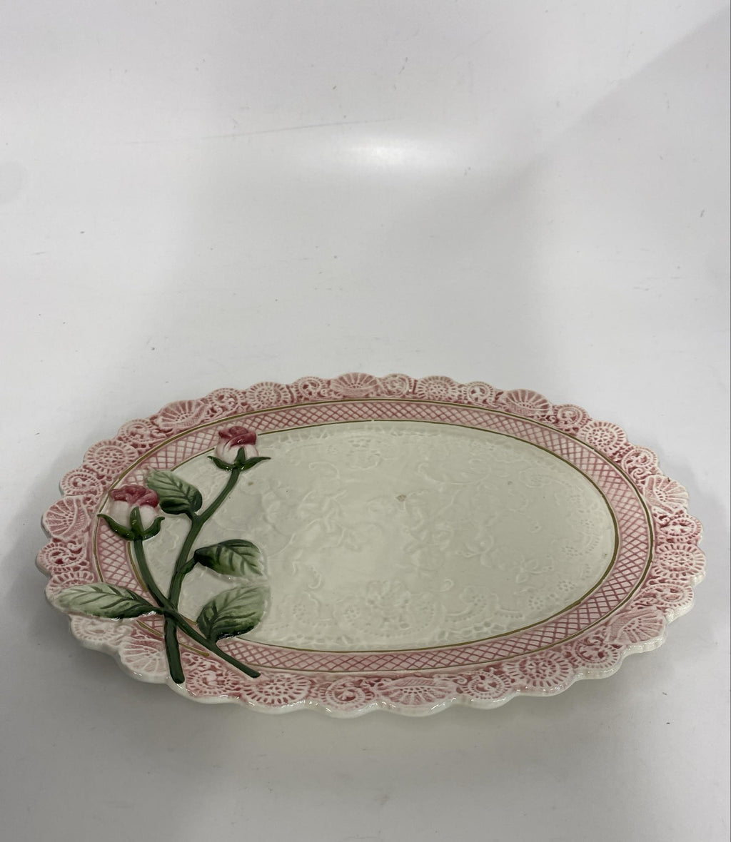 Omnibus by Fitz and Floyd Oval Ceramic Plate 1994