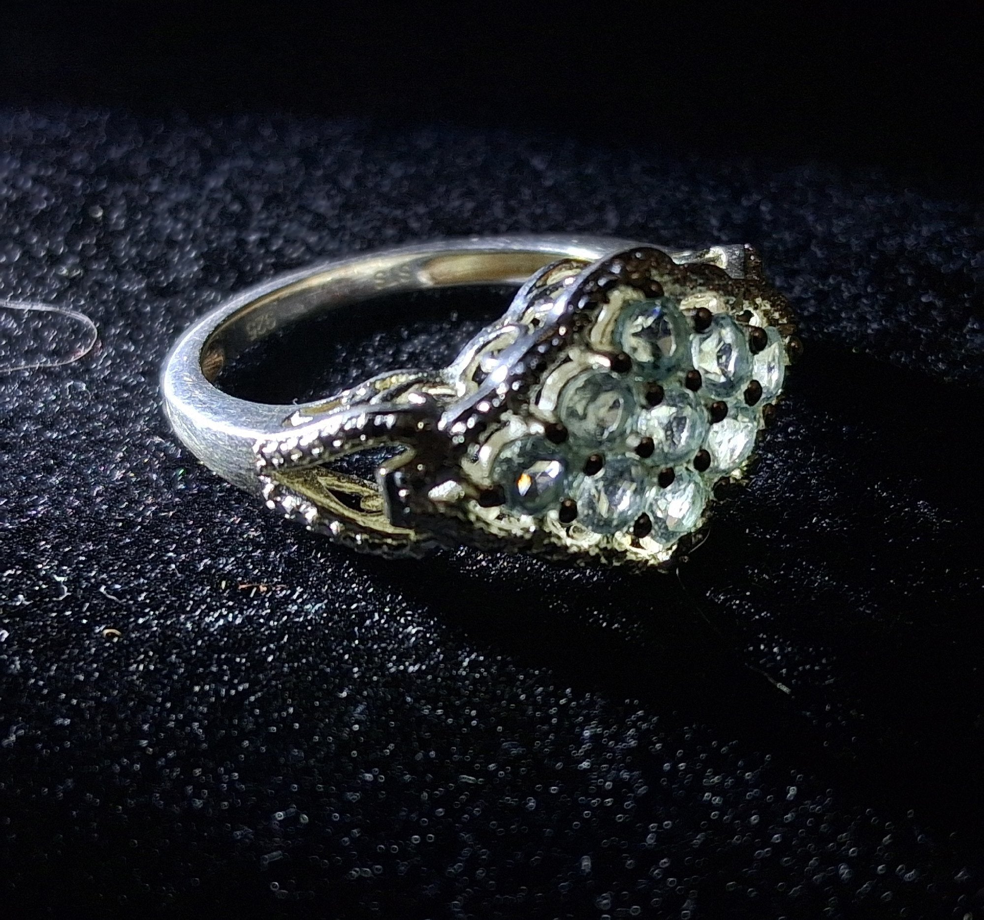Sterling Silver Ring with Round Cut Blue Topaz, Size 7