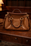 Dooney & Bourke Florentine Leather Satchel Brown Tassel Bag Crossbody Strap