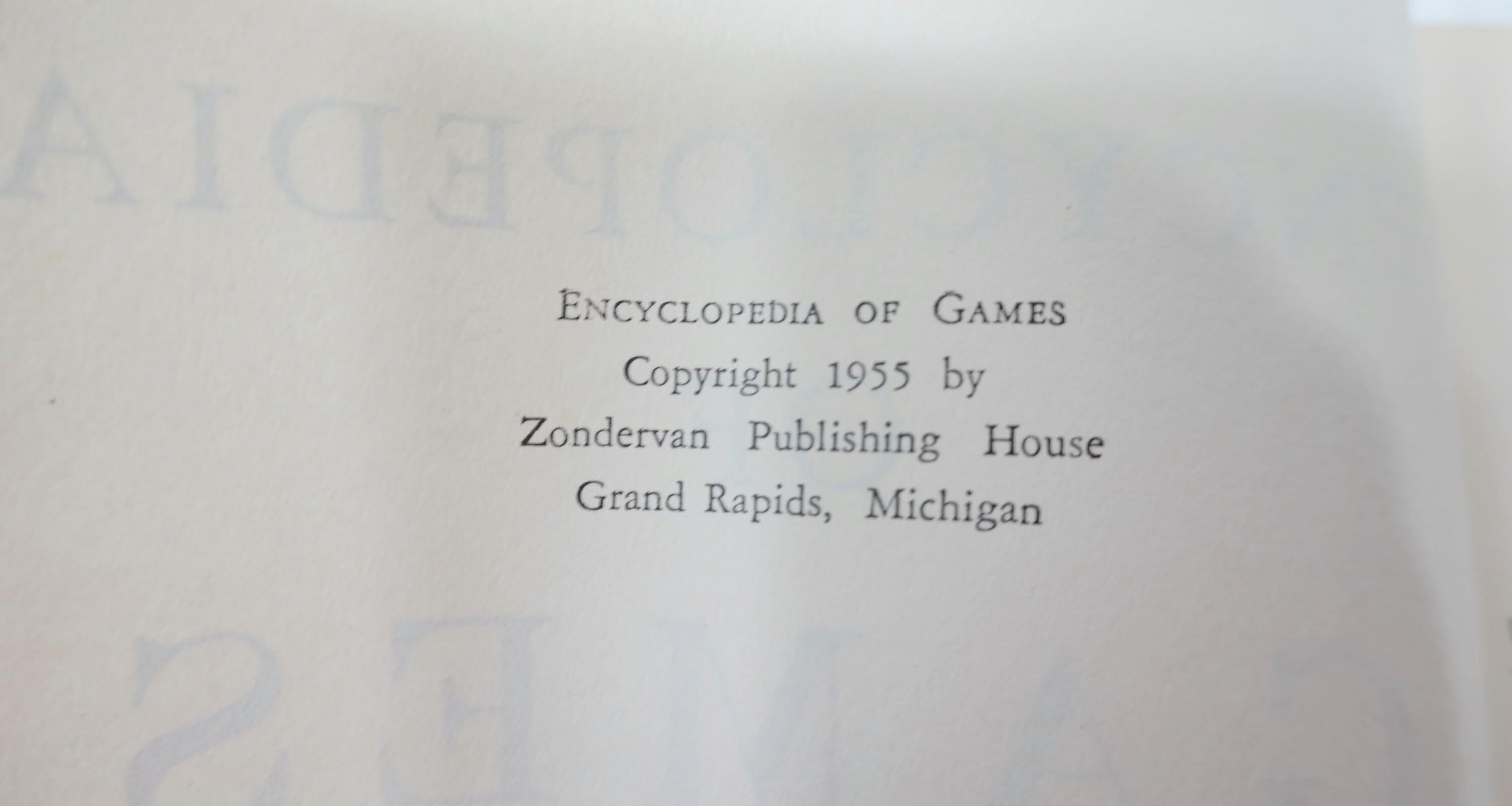 Encyclopedia of Games by Davis Anderson | Vintage Hardcover Game Reference Book