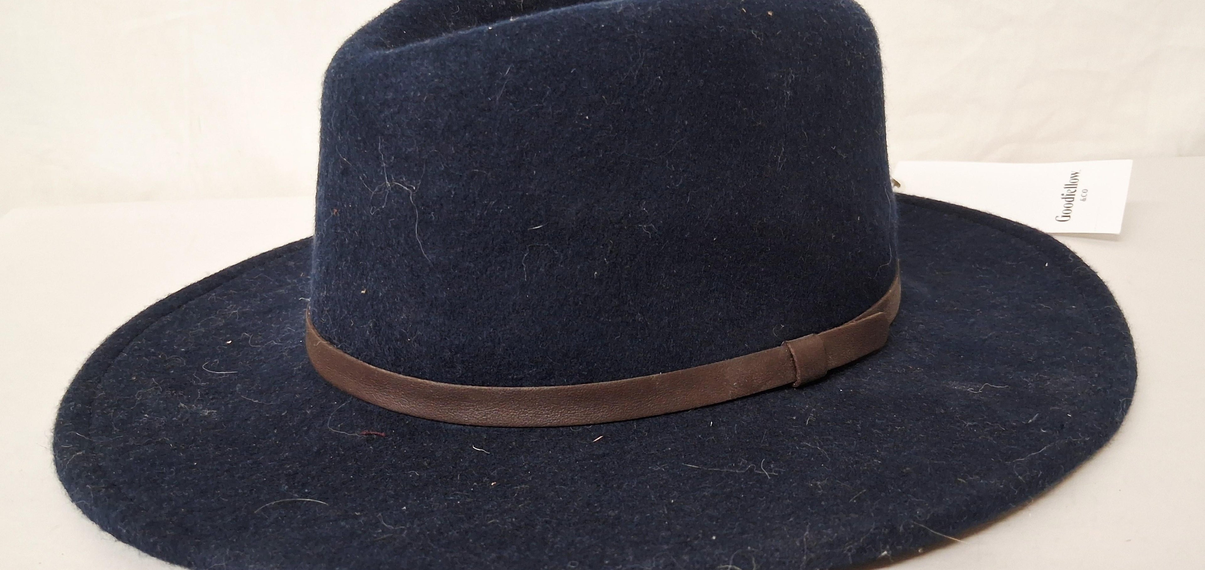 Goodfellow & Co Navy Wool Fedora Hat M/L