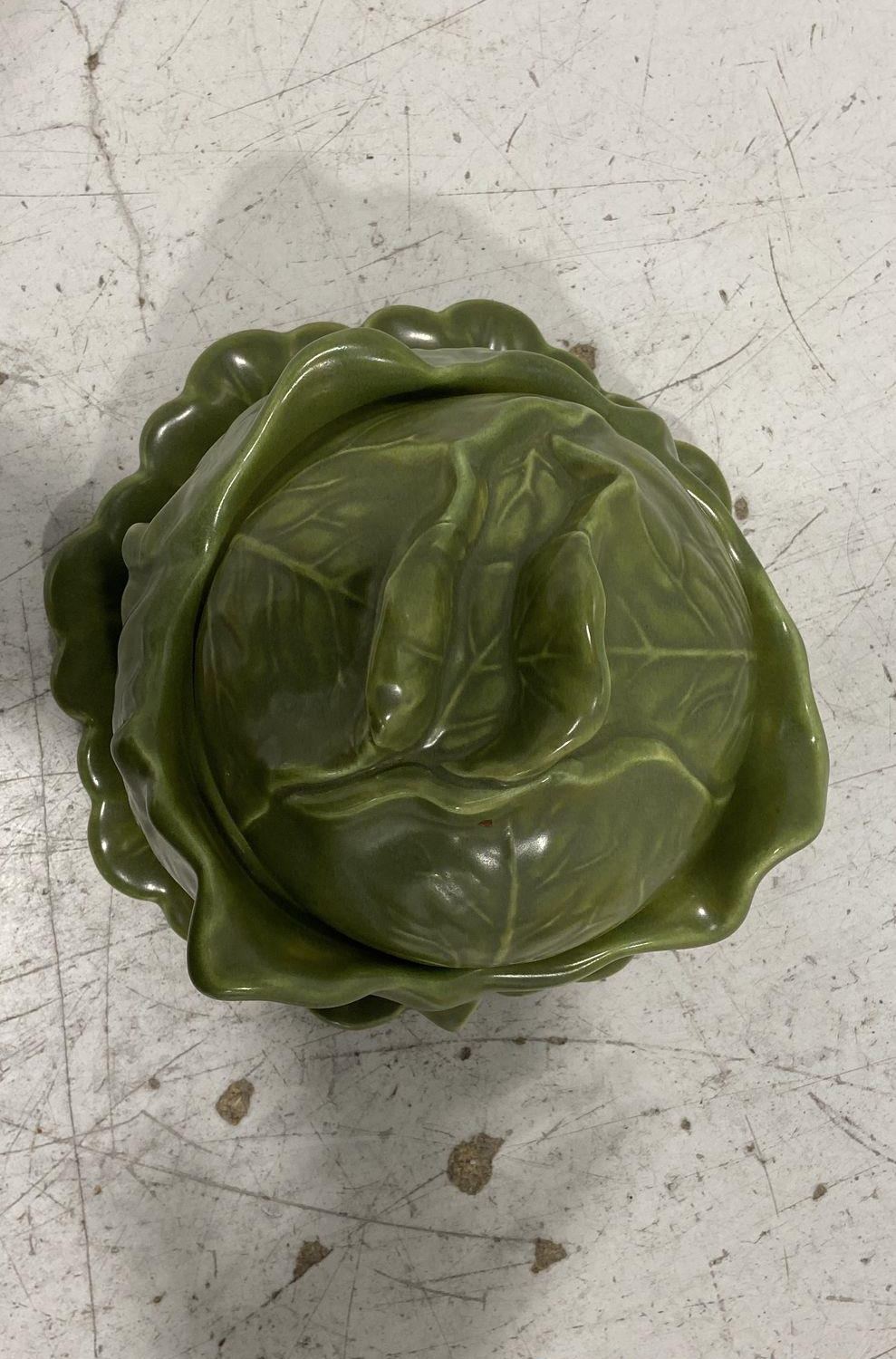 Holland Cabbage Head Shaped Ceramic Soup Tureen with Underplate