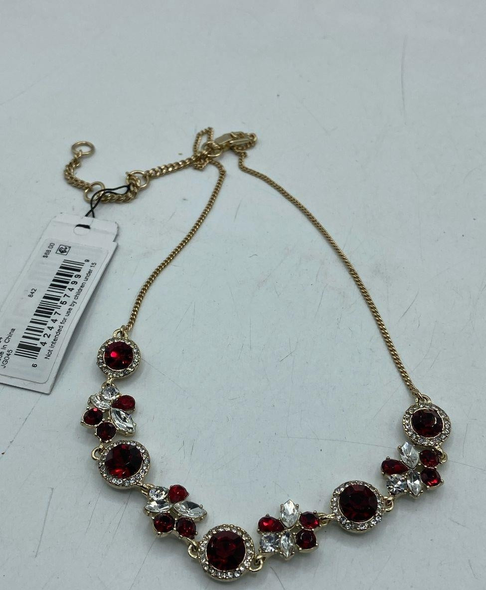 Givenchy Gold-Tone Mixed Crystal Halo & Cluster Statement Necklace