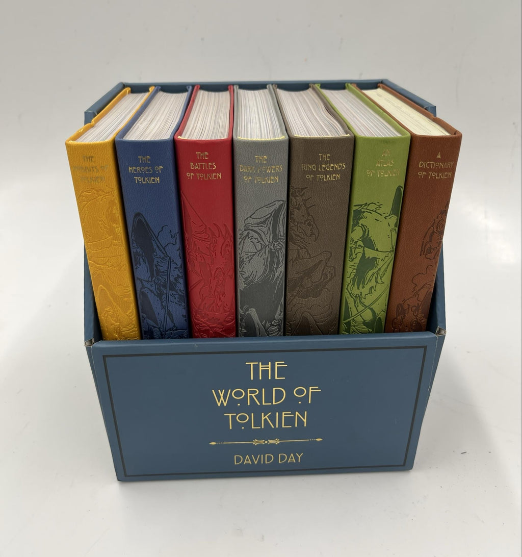 Leather-Bound The World of Tolkien Boxed Book Set by David Day – Illustrated Reference Collection