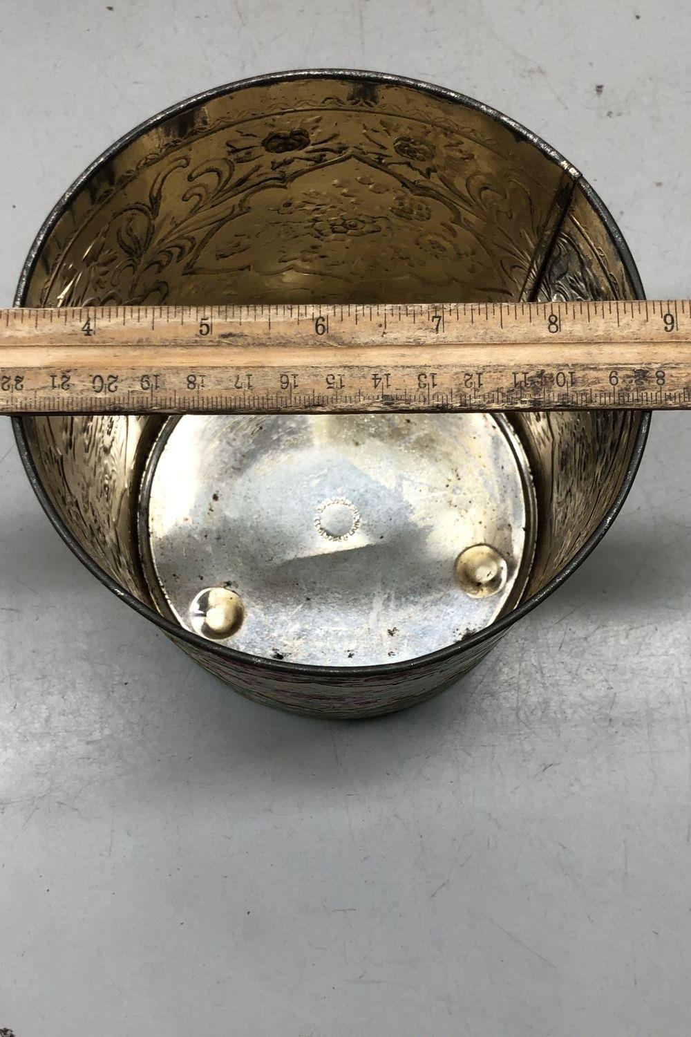 Vintage Floral Metal Kitchen Canister Set, Made in Holland, 4-Piece Lot