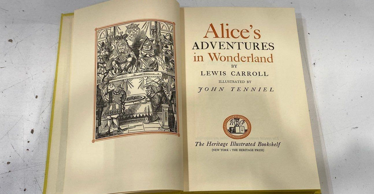 (SOLD) Alice's Adventures in Wonderland & Through the Looking-Glass by Lewis Carroll (1941 Heritage Press)