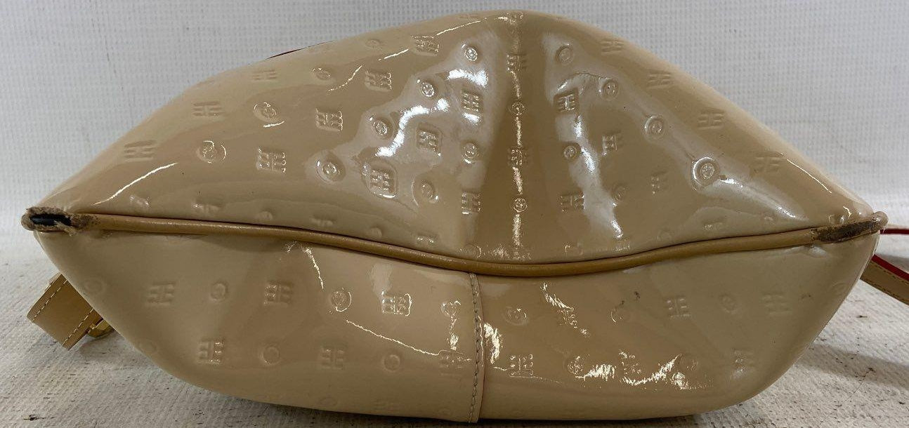 Arcadia Genuine Patent Leather Cream Sling Bag