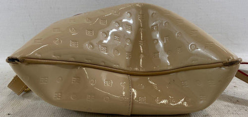 Arcadia Genuine Patent Leather Cream Sling Bag