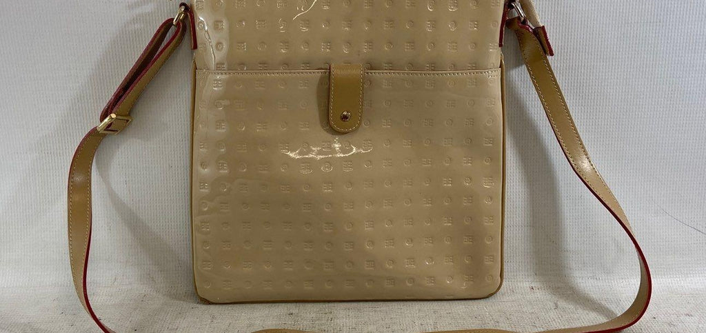 Arcadia Genuine Patent Leather Cream Sling Bag
