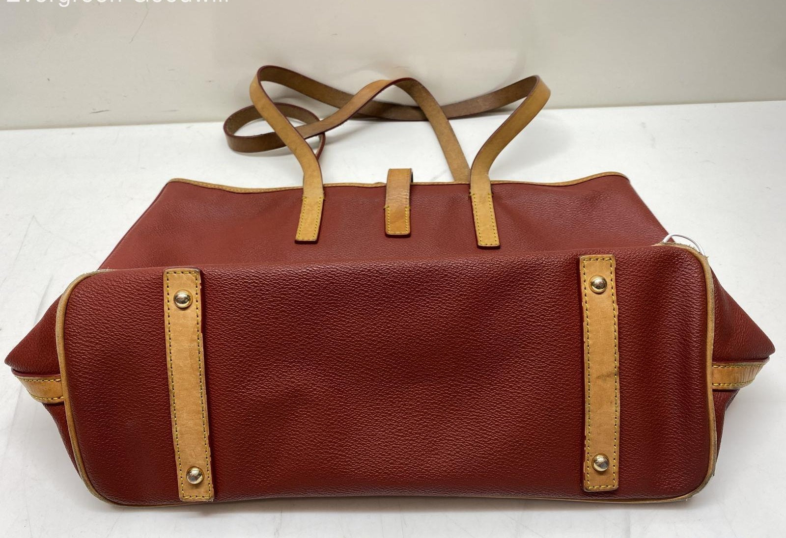 Dooney and Bourke Charleston Red Pebbled Leather Tote Bag for Repair or Parts