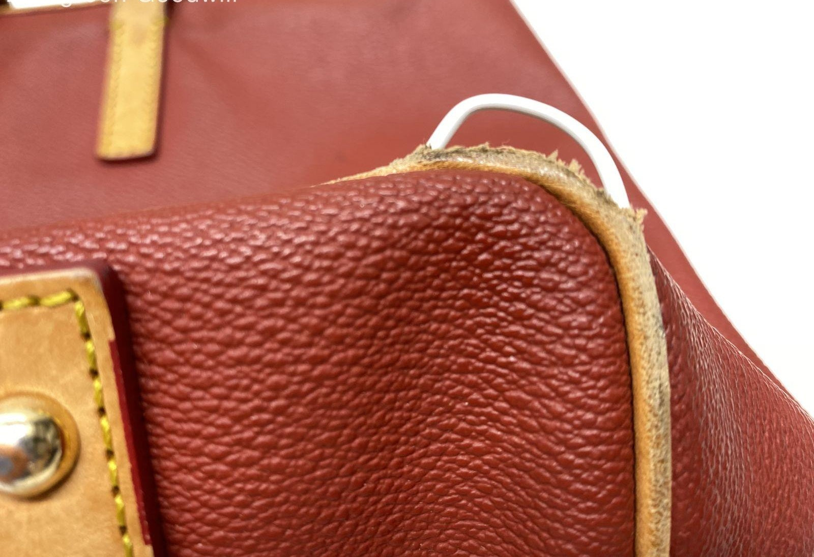Dooney and Bourke Charleston Red Pebbled Leather Tote Bag for Repair or Parts