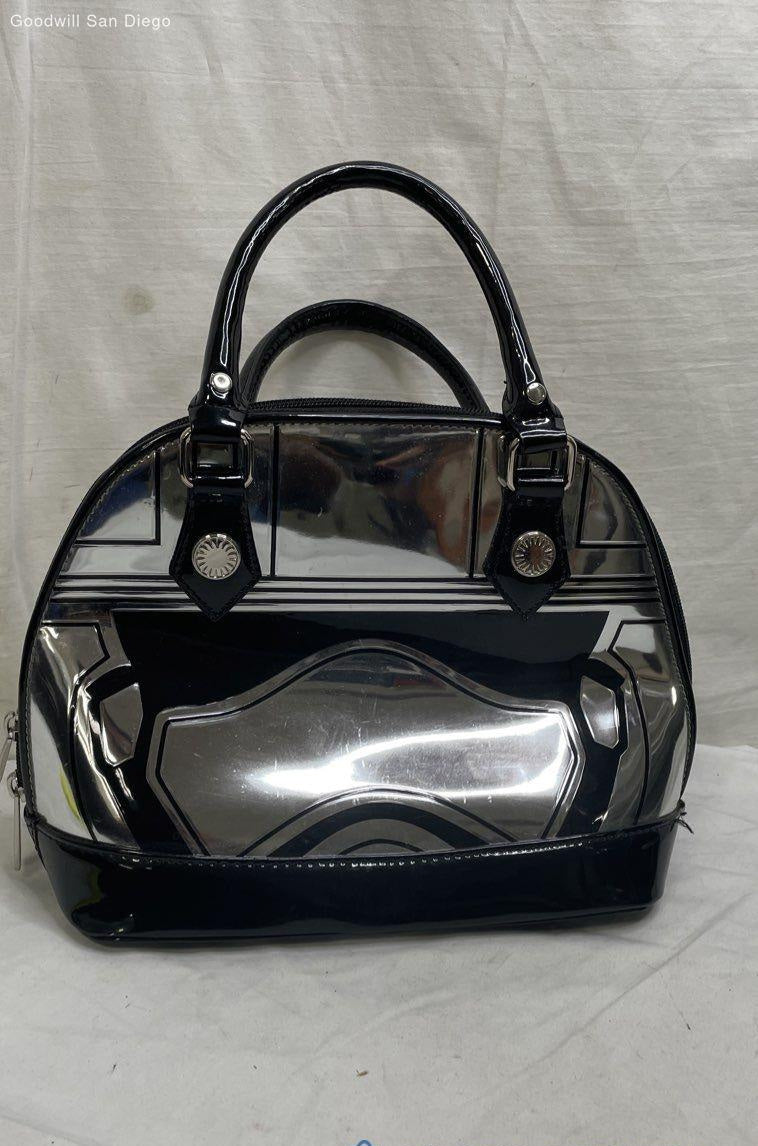 Loungefly Star Wars Darth Vader Patent Handbag, Black Silver Dome Satchel Purse