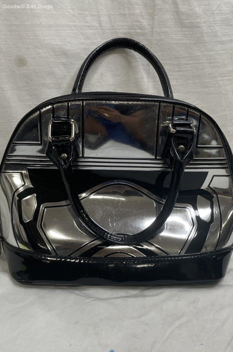 Loungefly Star Wars Darth Vader Patent Handbag, Black Silver Dome Satchel Purse