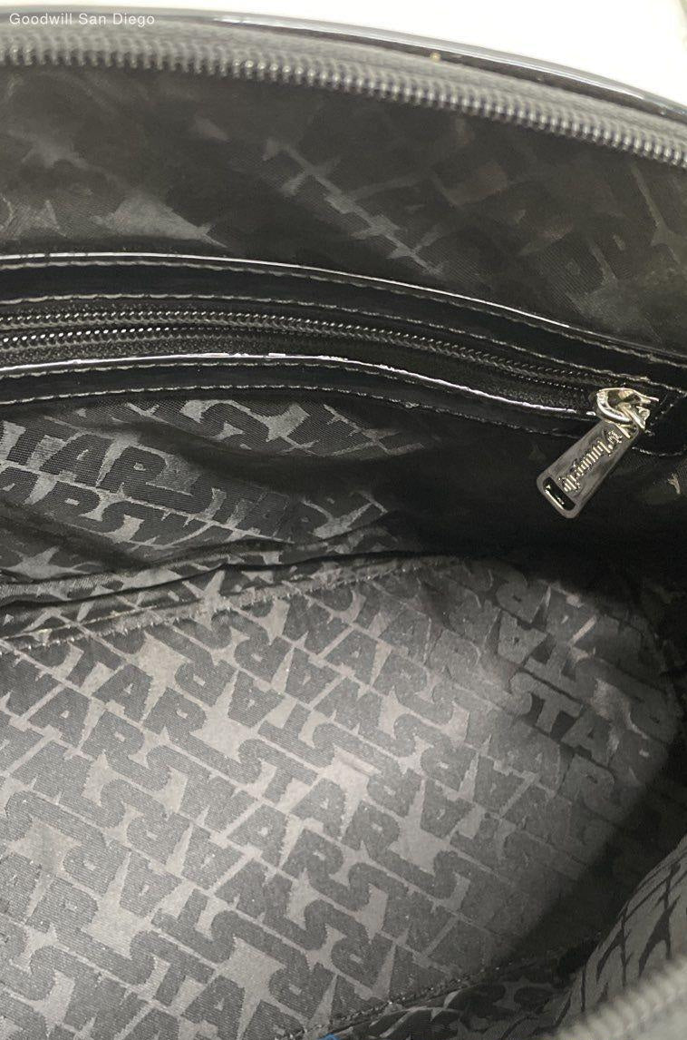 Loungefly Star Wars Darth Vader Patent Handbag, Black Silver Dome Satchel Purse