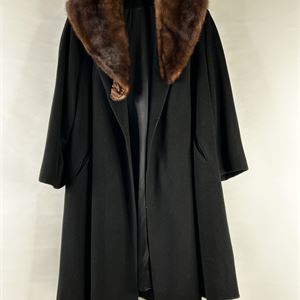 Vintage 1950s Mark IV 100% Cashmere Fur Coat, Size Small-Medium