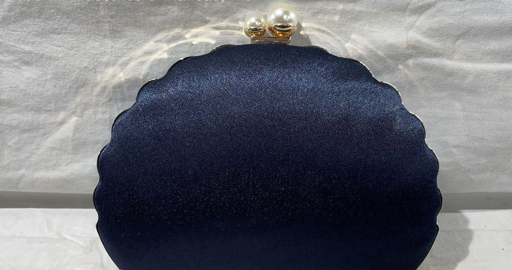 Peacock Beaded Clamshell Evening Bag with Chain Strap, Blue Green Sequined Crossbody Purse