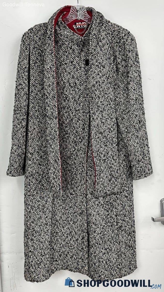 Vintage 80s New York Girl Herringbone Overcoat ILGWU Made in USA Size 12