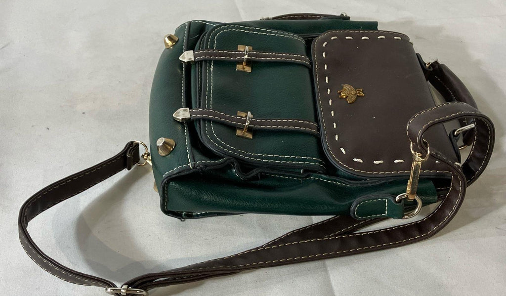 Olives Green Bumblebee Satchel Bag | Convertible Crossbody Backpack Style Handbag