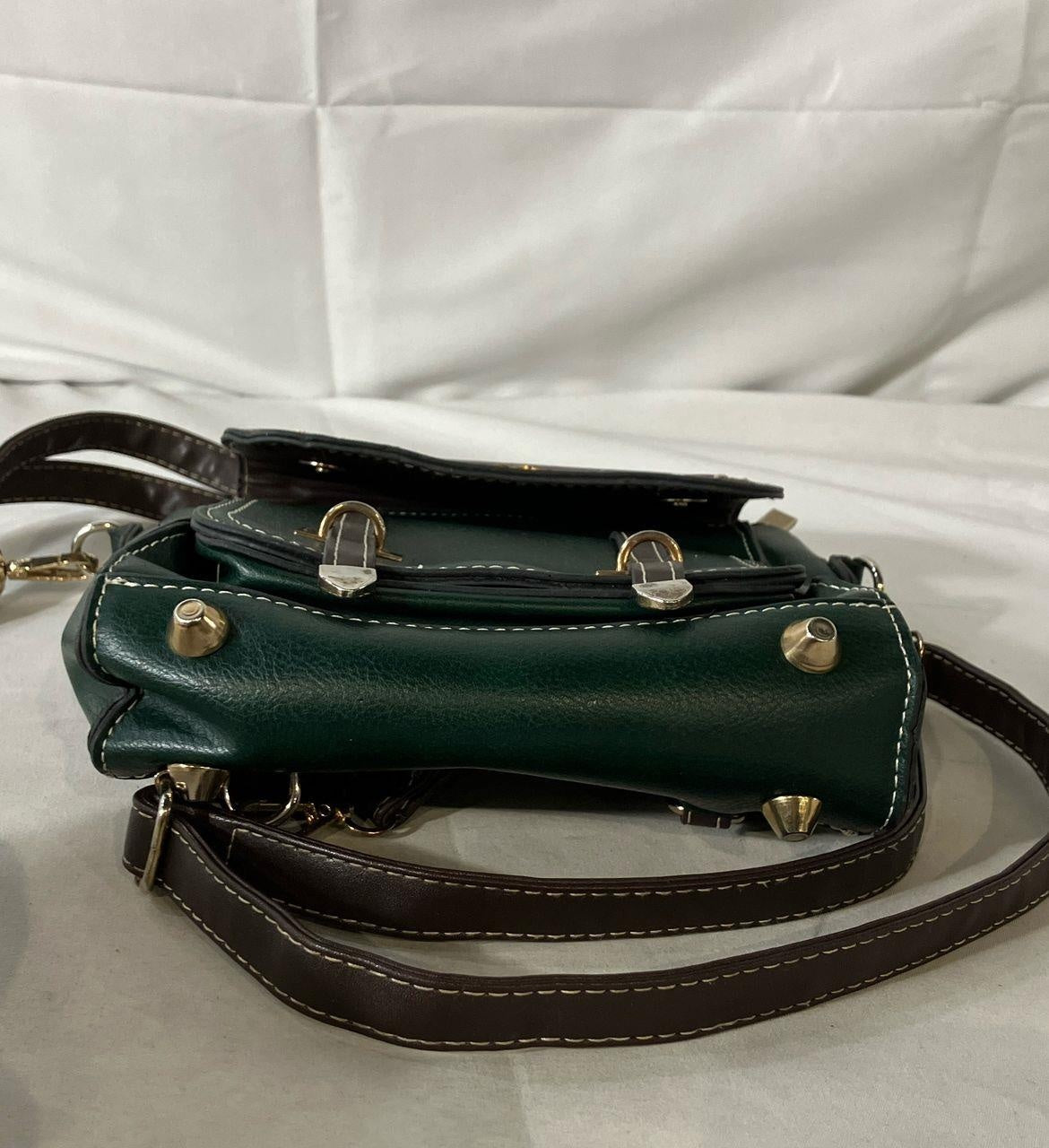 Olives Green Bumblebee Satchel Bag | Convertible Crossbody Backpack Style Handbag