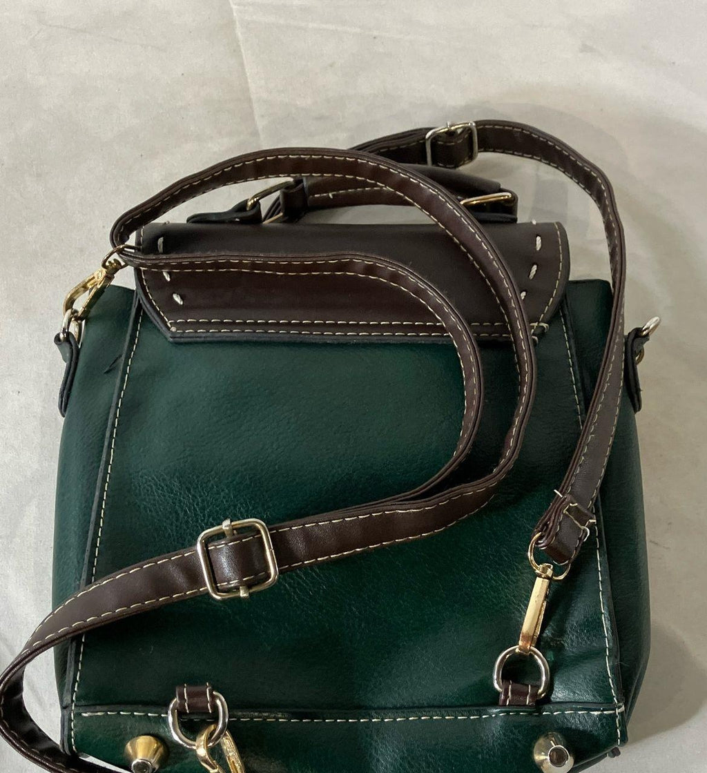 Olives Green Bumblebee Satchel Bag | Convertible Crossbody Backpack Style Handbag