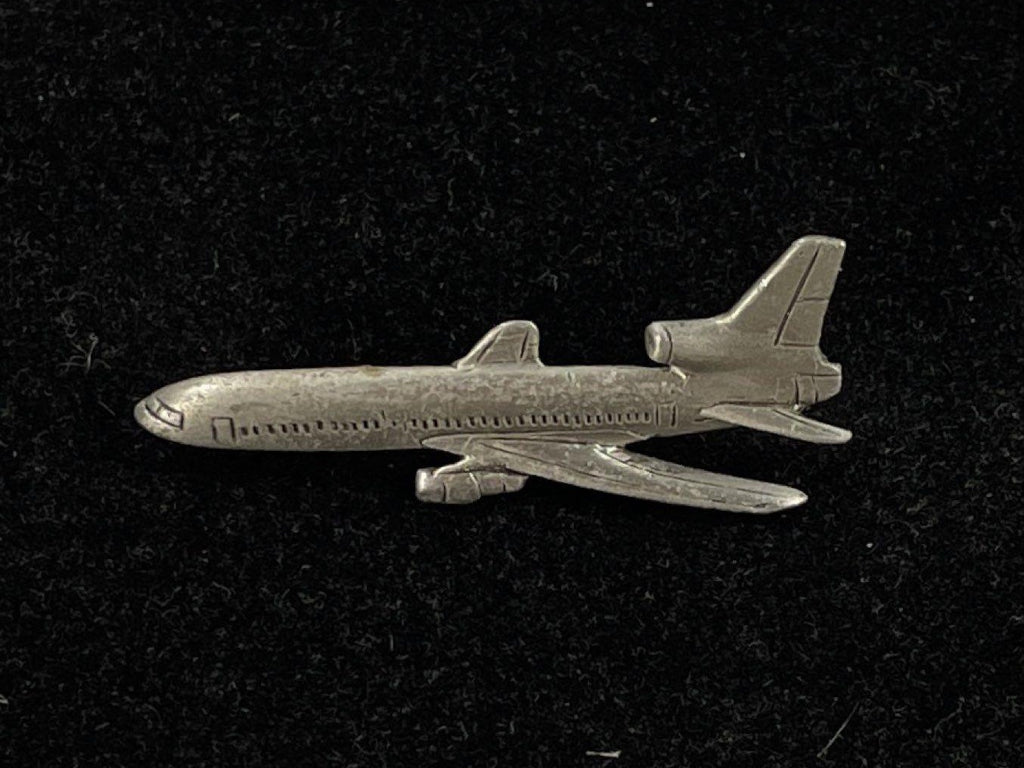 Lockheed L-1011 TriStar Pewter Tone Airliner Tie Tack 2 Inch Aviation Collectible