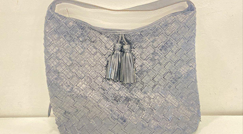 Patricia Nash Marcellina Woven Leather Hobo Bag with Tassel Accent