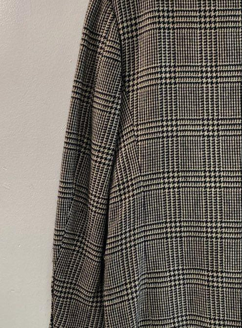 Vintage Brooks Brothers Black-and-White Glen Plaid Tweed Sport Coat, ~44 Chest