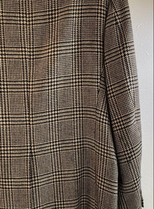 Vintage Brooks Brothers Black-and-White Glen Plaid Tweed Sport Coat, ~44 Chest